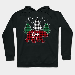 Gigi Bear Buffalo Red Plaid Matching Family Christmas Hoodie